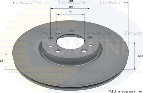 Тормозной диск Comline COATED. Артикул ADC2848V
