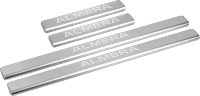 Накладки AutoMax на пороги для Nissan Almera G15 2012-2018. Артикул AMNIALM01