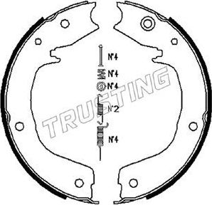 Тормозные колодки (стояночная тормозная система) Trusting задние для Mitsubishi Pajero III 2000-2007. Артикул 064.179K