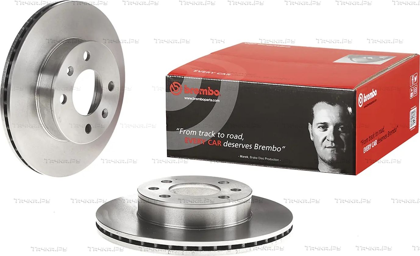 Тормозной диск Brembo передний для Hyundai i10 II 2013-2026. Артикул 09.9503.10