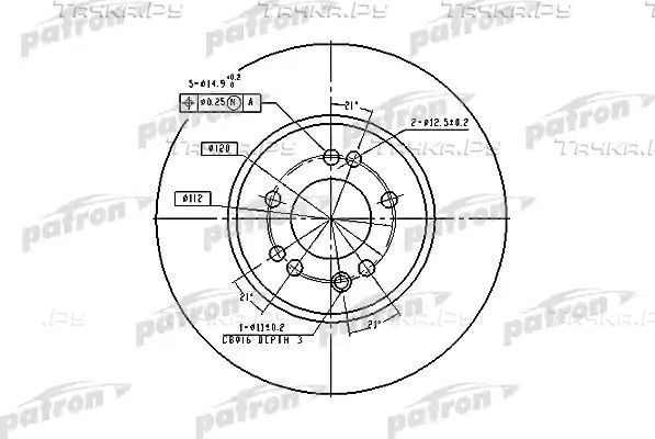 Тормозной диск Patron. Артикул PBD1585