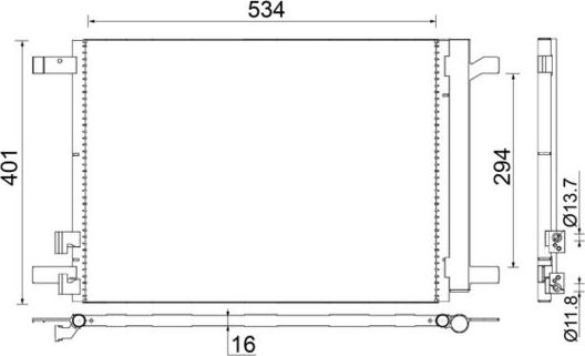Радиатор кондиционера (конденсатор) Mahle Behr. Артикул AC 772 000S