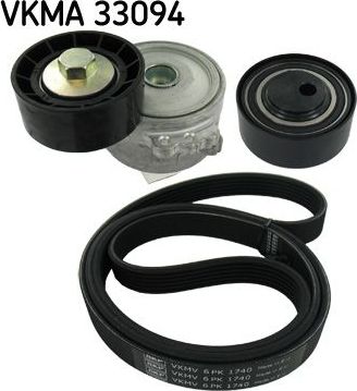 Приводной ремень поликлиновой с роликами (комплект) SKF. Артикул VKMA 33094