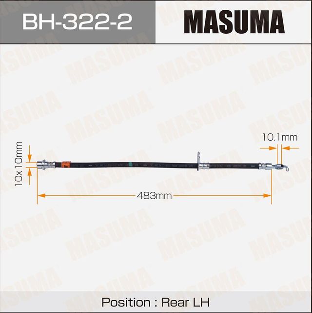 Тормозной шланг Masuma задний левый для Lexus RX I 1998-2003. Артикул BH-322-2