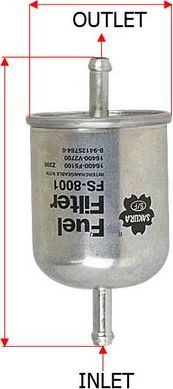 Топливный фильтр Sakura для Nissan 200SX S14 1993-1999. Артикул FS-8001