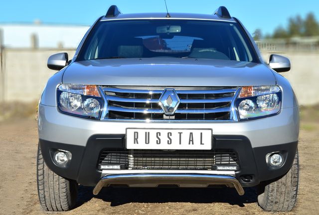 Защита RusStal переднего бампера d42 волна для Renault Duster 4WD I 2010-2020. Артикул RD4Z-001540