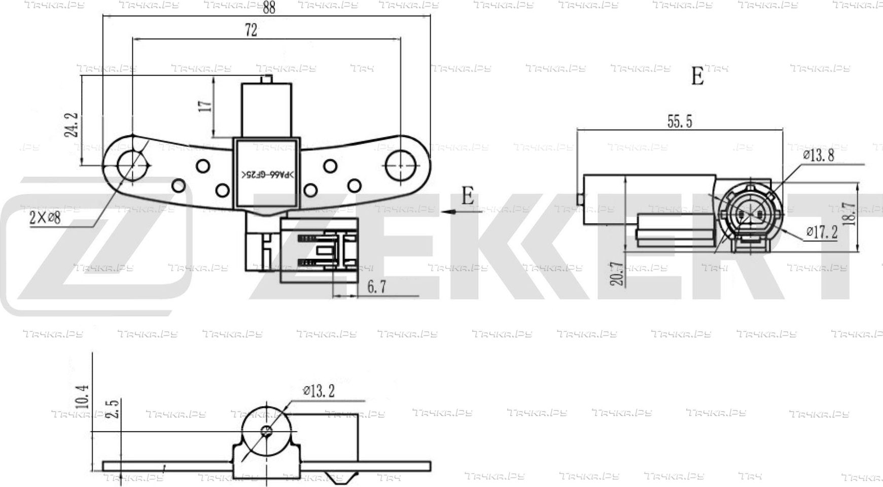 Датчик положения коленвала Zekkert для Renault Clio IV 2012-2019. Артикул SE-4042