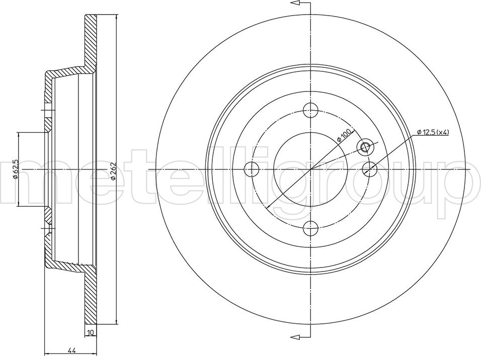 Тормозной диск Metelli. Артикул 23-1376C