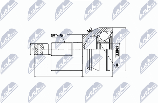 Шрус внутренний (граната) NTY. Артикул NPZ-TY-076