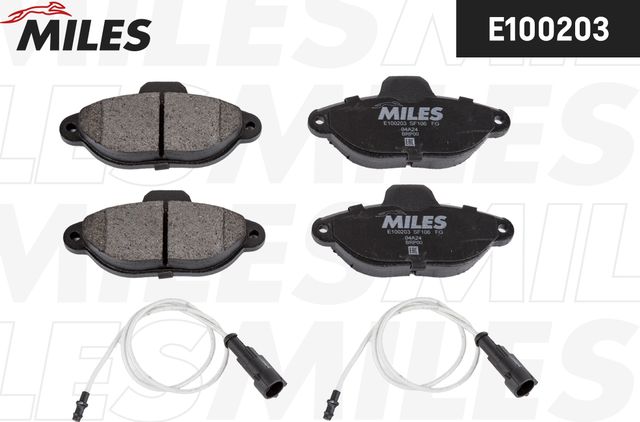 Тормозные колодки Miles (Semi-Metallic) передние для Fiat Panda II 2010-2013. Артикул E100203