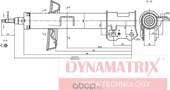 Амортизатор подвески газонаполненный (Dynamatrix-Korea). Артикул DSA334949