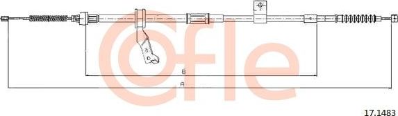 Трос ручника (тросик ручного тормоза) Cofle. Артикул 92.17.1483