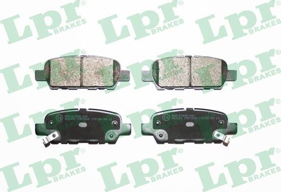Тормозные колодки LPR задние для Nissan Teana J31 2004-2008. Артикул 05P1839