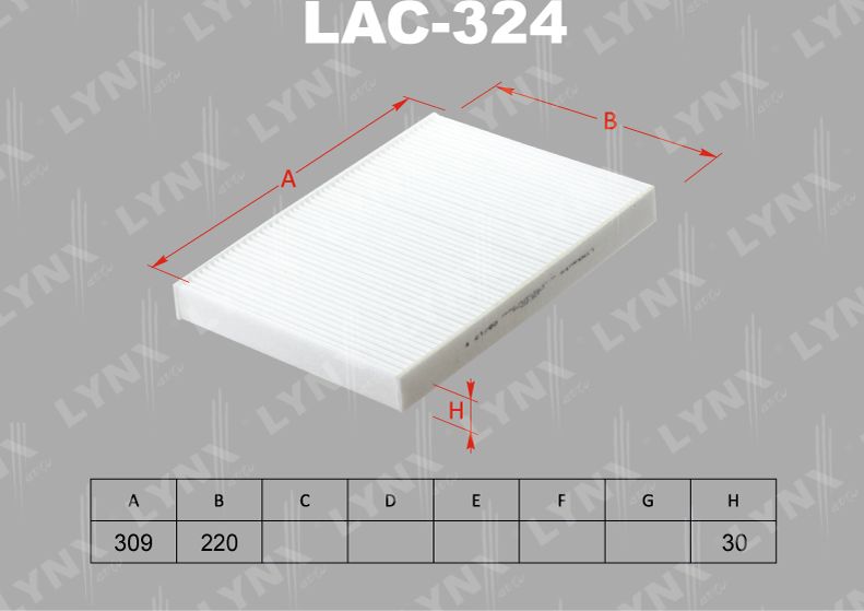 Салонный фильтр LYNXauto. Артикул LAC-324