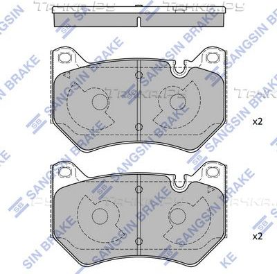 Тормозные колодки Sangsin Hi-Q передние для Audi Q5 I (8R) 2012-2017. Артикул SP4534