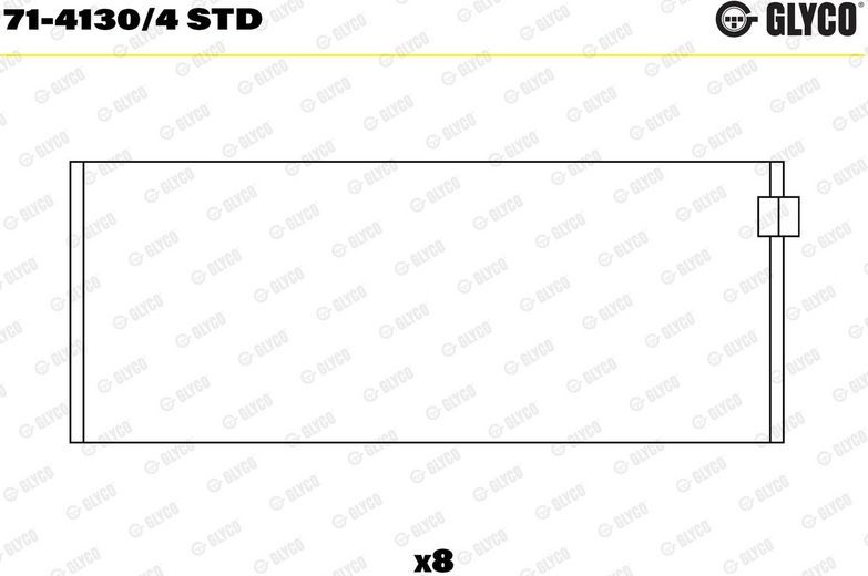 Вкладыши шатунные Glyco для Renault Mascott 1999-2004. Артикул 71-4130/4 STD