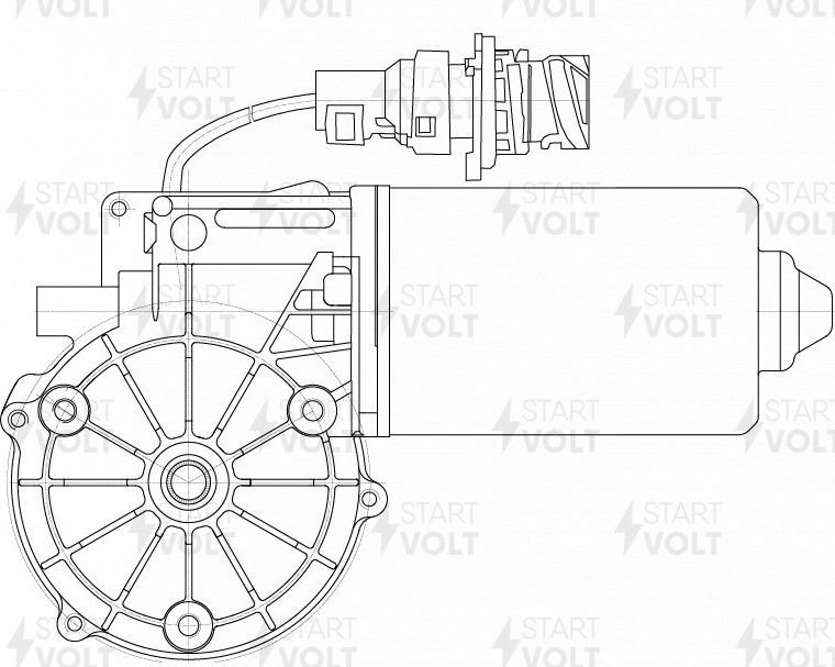Мотор стеклоочистителя (моторчик дворников) StartVOLT. Артикул VWF 1002