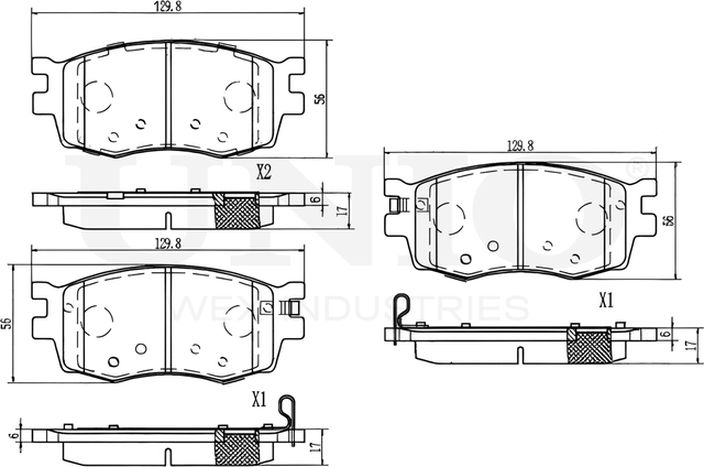 Колодки тормозные дисковые, комплект (Unio). Артикул BRP-20243