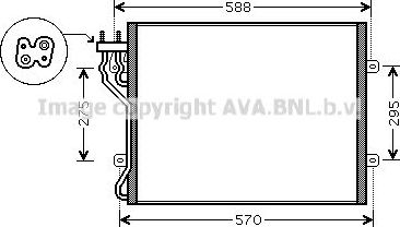 Радиатор кондиционера (конденсатор) AVA (алюминий). Артикул JE5035