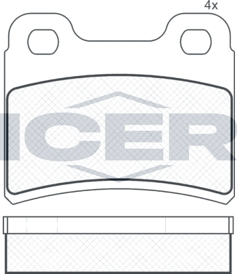 Тормозные колодки Icer задние для Kia Sephia I 1993-1997. Артикул 180938