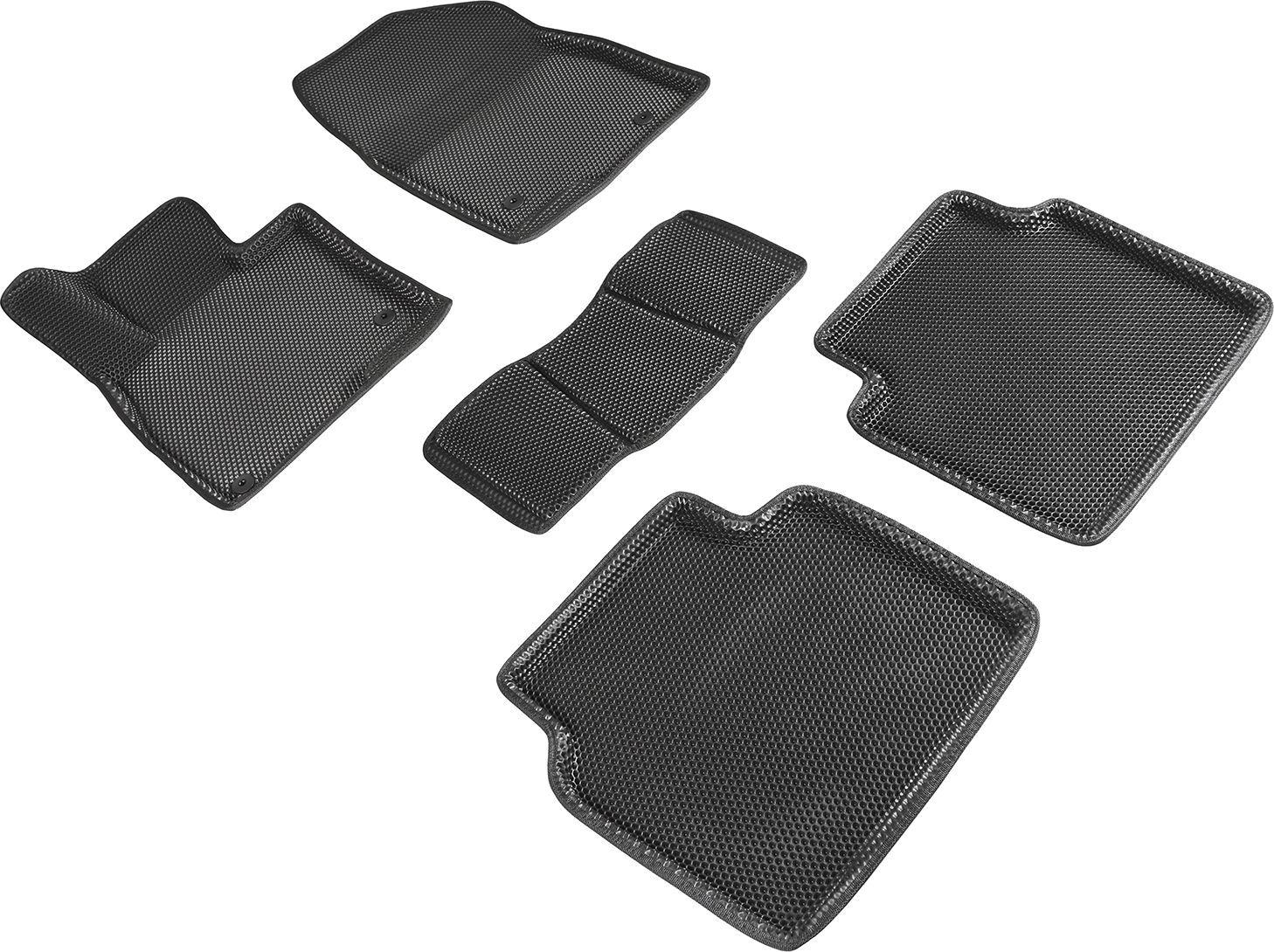 Коврики Seintex 3D EVA Соты для салона Mazda 6 III 2012-2026 ЧЕРНЫЕ. Артикул 95417