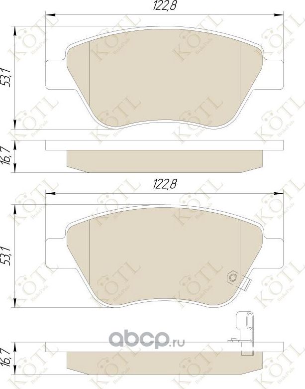 Колодки тормозные дисковые передние к-т OPEL CORSA D 06> (Kotl) Kotl. Артикул 1700kt