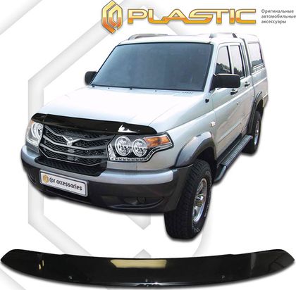 Дефлектор СА Пластик для капота (Classic черный) УАЗ Patriot 2014-2024. Артикул 2010010110512