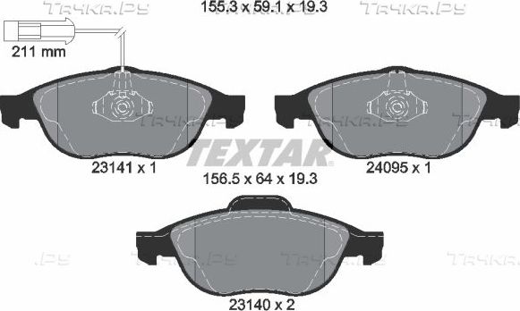 Тормозные колодки Textar Q+. Артикул 2314101