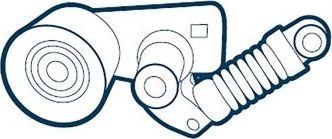 Натяжной ролик (натяжитель) приводного клинового зубчатого ремня OE Germany (алюминий). Артикул 01 2050 457003