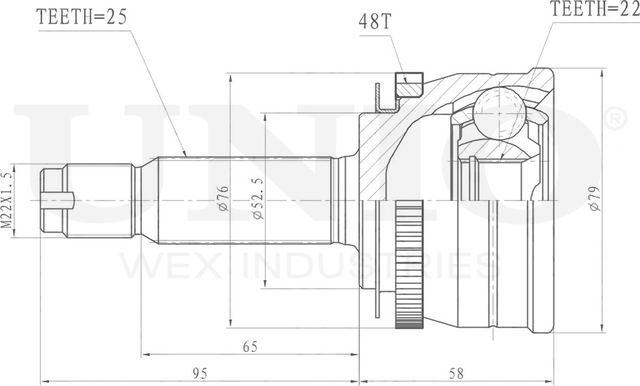 ШРУС наружный (Unio). Артикул CVJ-20026