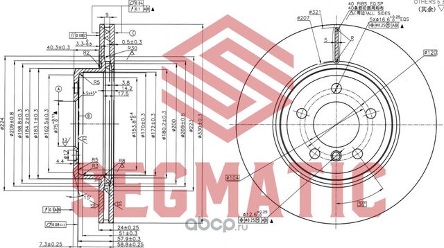 Диск тормозной (Segmatic). Артикул SBD30093217