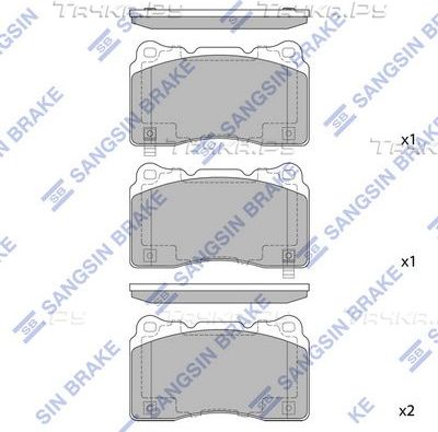 Тормозные колодки Sangsin Hi-Q передние для Chevrolet Corvette C7 2014-2019. Артикул SP2119