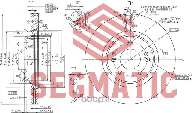SBD30093146 Диск тормозной перед HYUNDAI TUCSON (TLE) 2015-2016 KIA SPORTAGE (QL (Segmatic). Артикул SBD30093146