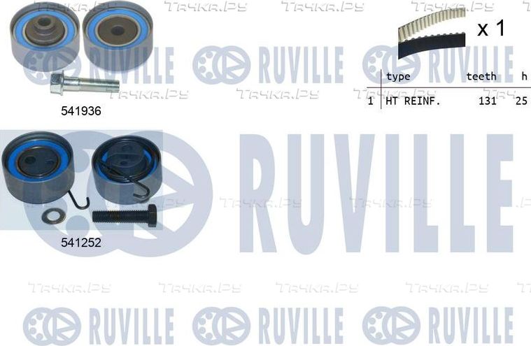 Ремень ГРМ с роликами (комплект) Ruville для Chevrolet Corsa 2000-2002. Артикул 550062