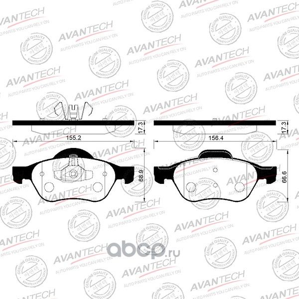 Колодки тормозные (Avantech). Артикул AV030