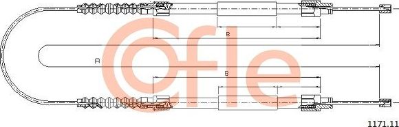 Трос ручника (тросик ручного тормоза) Cofle задний для Fiat Ducato I 1990-1994. Артикул 1171.11