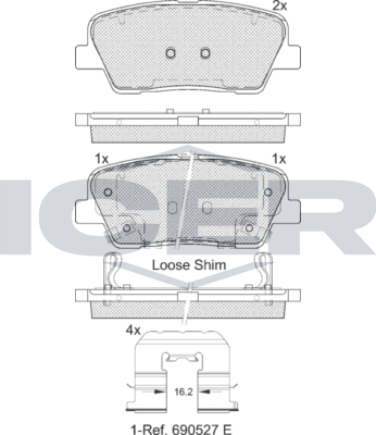 Тормозные колодки Icer. Артикул 181954-233