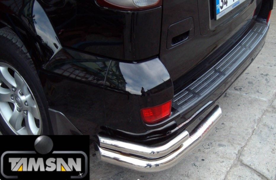 Защита Tamsan заднего бампера d76/42 углы двойные для Toyota Land Cruiser Prado 150 2013-2017. Артикул TRG05DD7642UM.64.93
