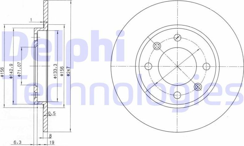 Тормозной диск Delphi. Артикул BG2800
