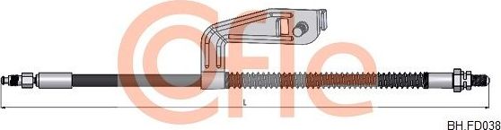 Тормозной шланг Cofle передний правый для Ford Fiesta IV 1996-2002. Артикул 92.BH.FD038