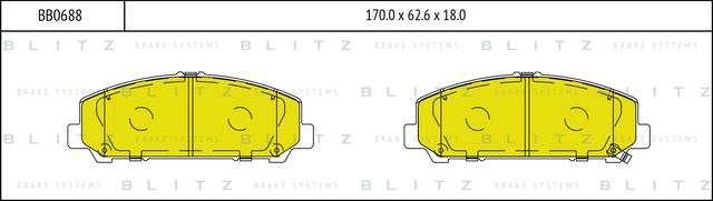 Колодки тормозные дисковые передние (Blitz). Артикул BB0688