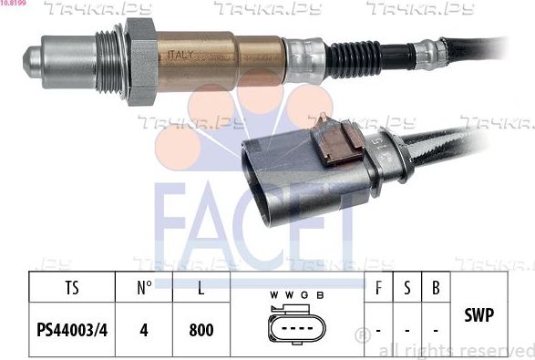 Лямбда-зонд (кислородный датчик) Facet Made in Italy - OE Equivalent для Audi Q3 I (8U) 2013-2018. Артикул 10.8199