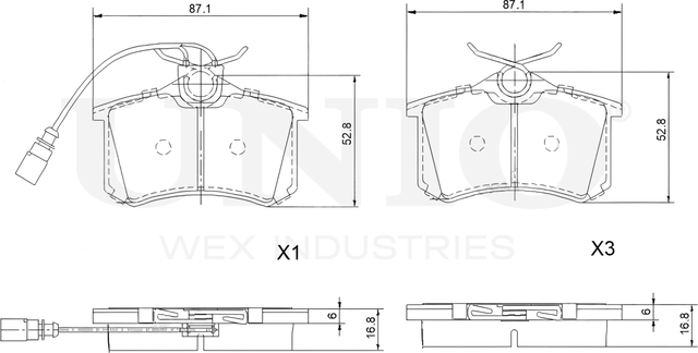 Колодки тормозные дисковые, комплект (Unio). Артикул BRP-20164
