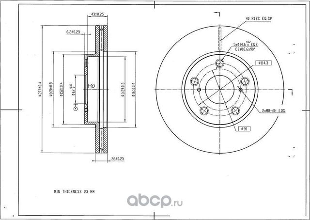 Диск тормозной (Avantech). Артикул BR3022S