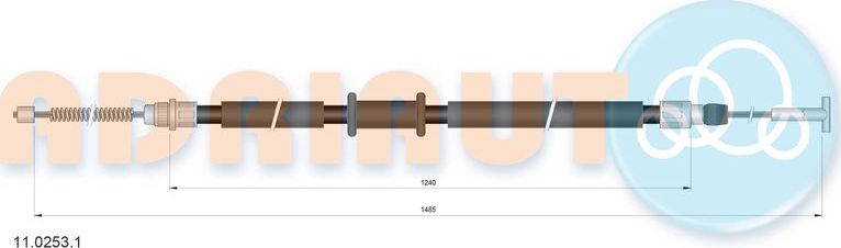 Трос ручника (тросик ручного тормоза) Adriauto. Артикул 11.0253.1