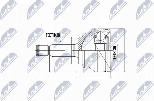Шрус наружный (граната) NTY для Jeep Compass I 2006-2016. Артикул NPZ-CH-003