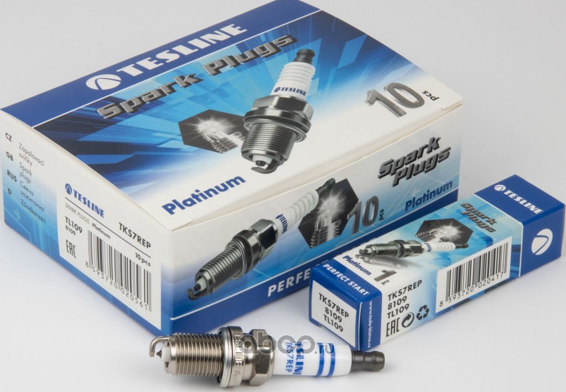 Свеча зажигания TESLINE PLATINUM для а/м AUDI A1-A6/Q3/Q5, VW GOLF/PASSAT/TIGUAN (Tesla) Tesla. Артикул TKS7REP