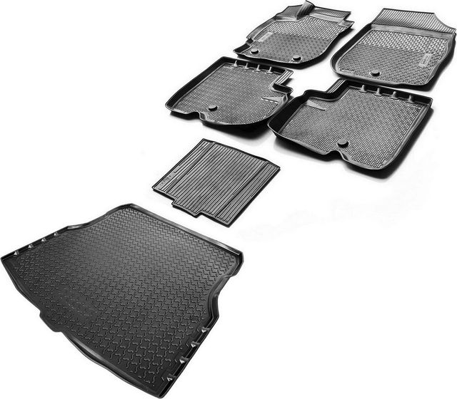 Комплект ковриков Rival для салона и багажника Nissan Almera G15 седан 2012-2018. Артикул K14101001-2