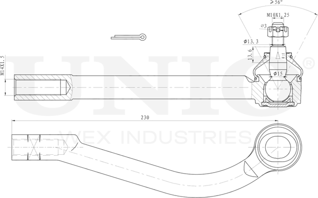 Наконечник рулевой тяги (Unio). Артикул SSP-10117
