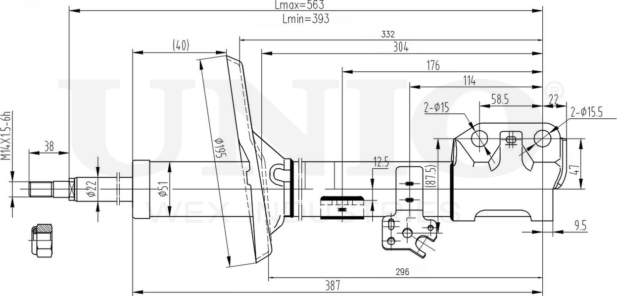 Амортизатор подвески (Unio). Артикул SAB-10118